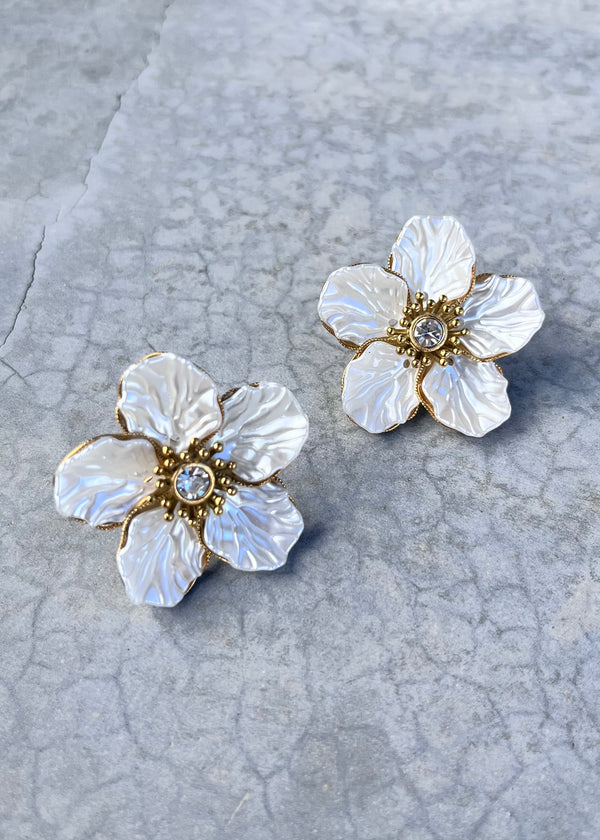 Mother of Pearl Flower Earrings