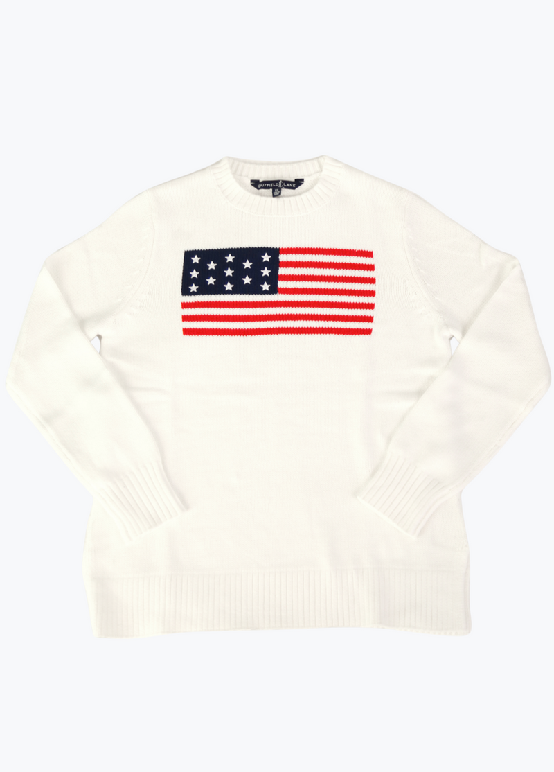 Casual Crew Neck Flag Sweater