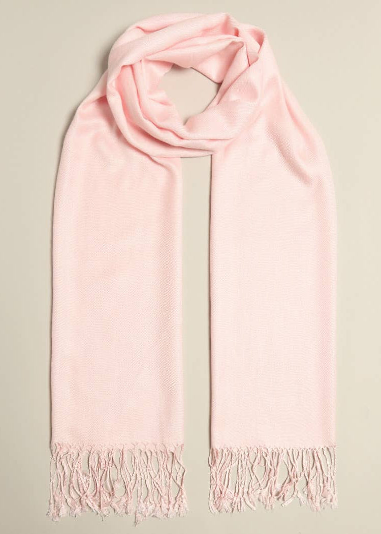 Pashmina Shawl Scarf Wrap with Fringe - 2 Colors
