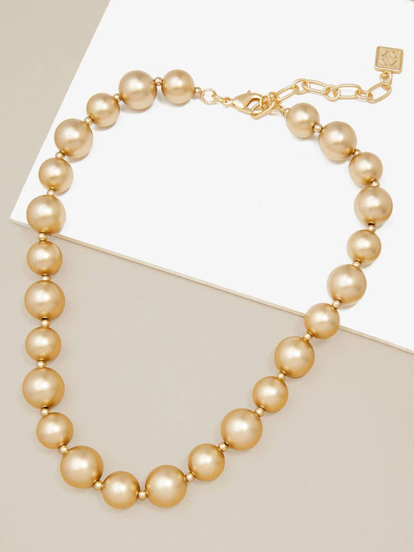Matte Gold Beaded Necklace
