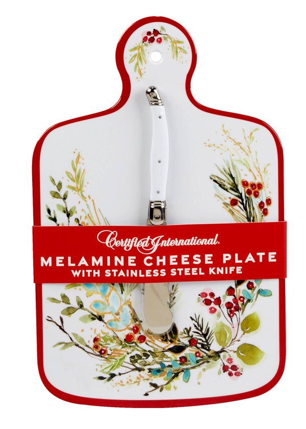 Christmas Gatherings Melamine Cheese Board w/ Knife
