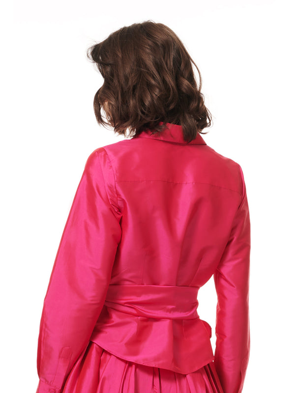 Taffeta Bow Button With Sash