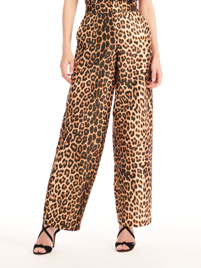 Animal Print Taffeta Pant