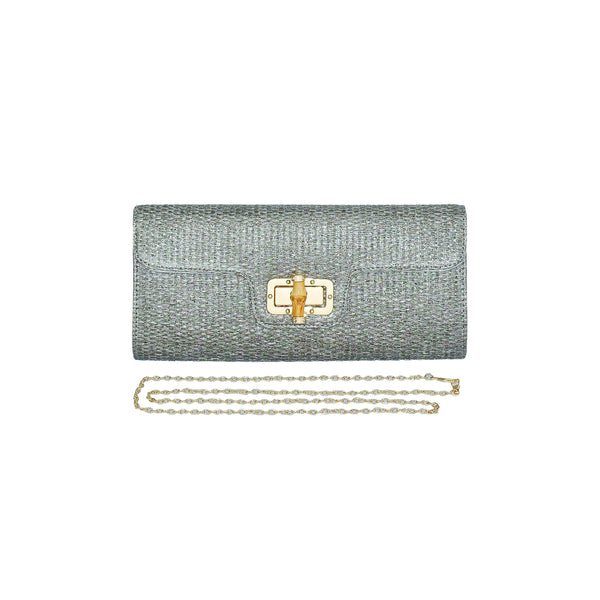 Bamboo Clutch - 2 Colors One Size Pewter