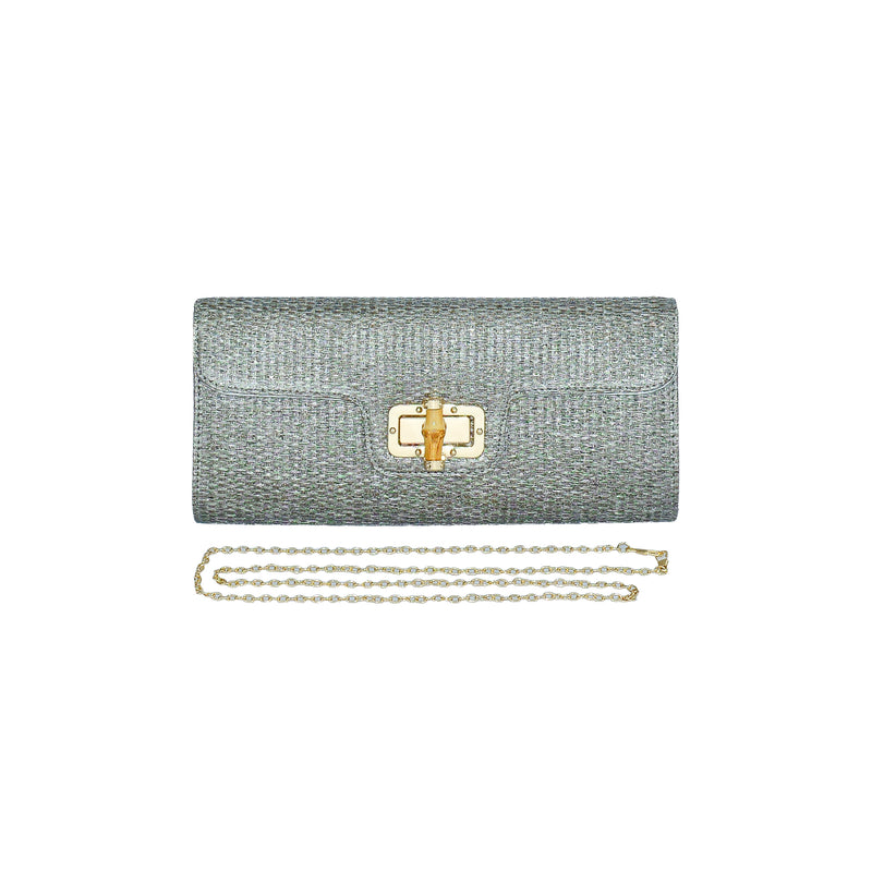 Bamboo Clutch - 2 Colors One Size Pewter