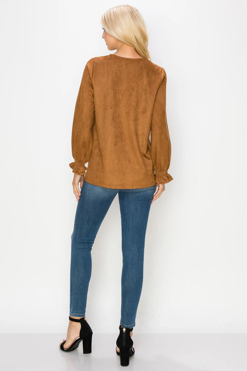 Abigail Suede Top
