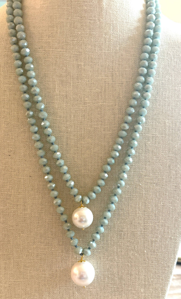 Crystal/Pearl and Mother of Pearl Necklace