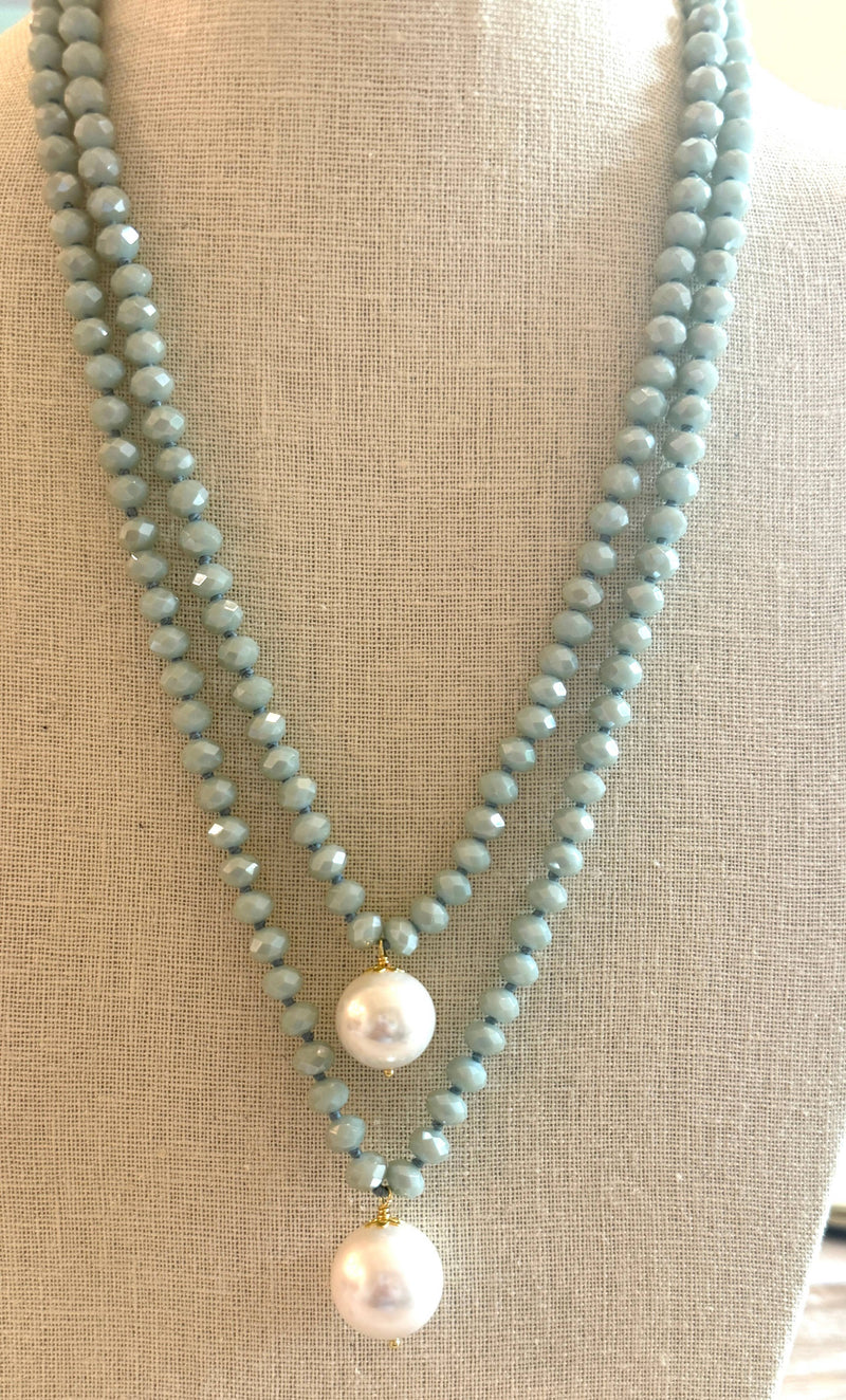 Crystal/Pearl and Mother of Pearl Necklace