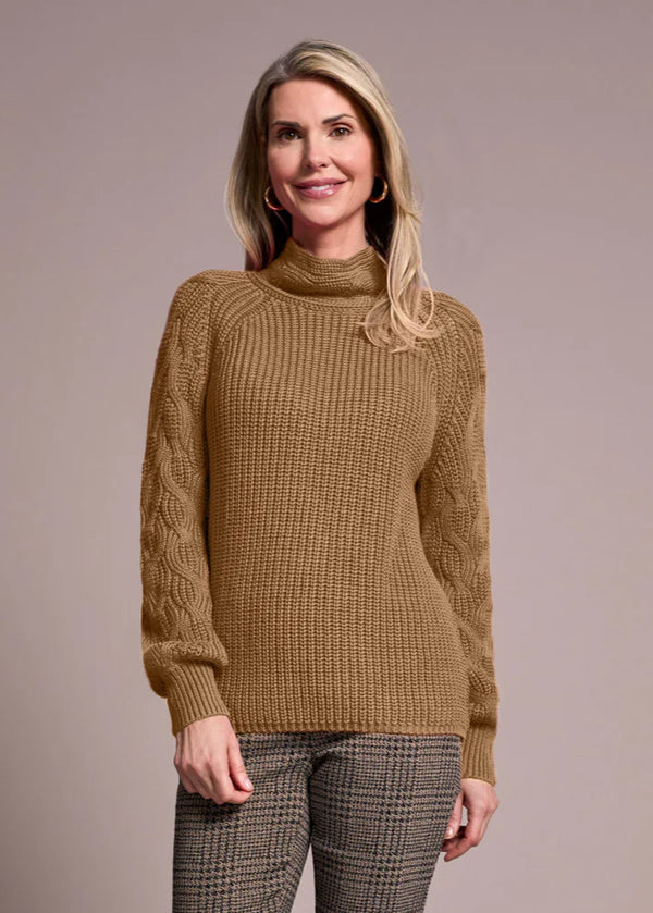 Cable Mock Neck Sweater