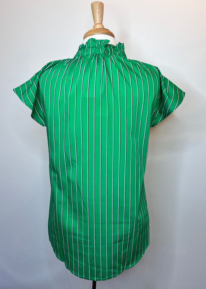 Emily Top - Green Stripe