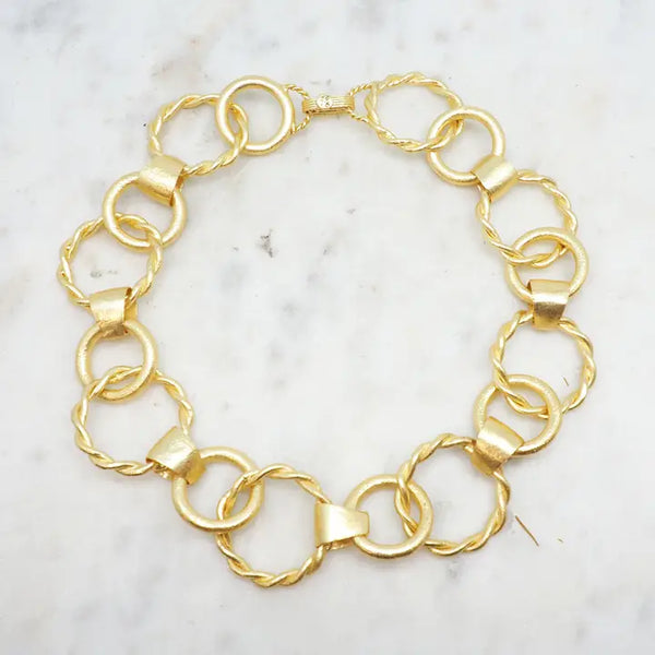 Gold Link Choker Necklace