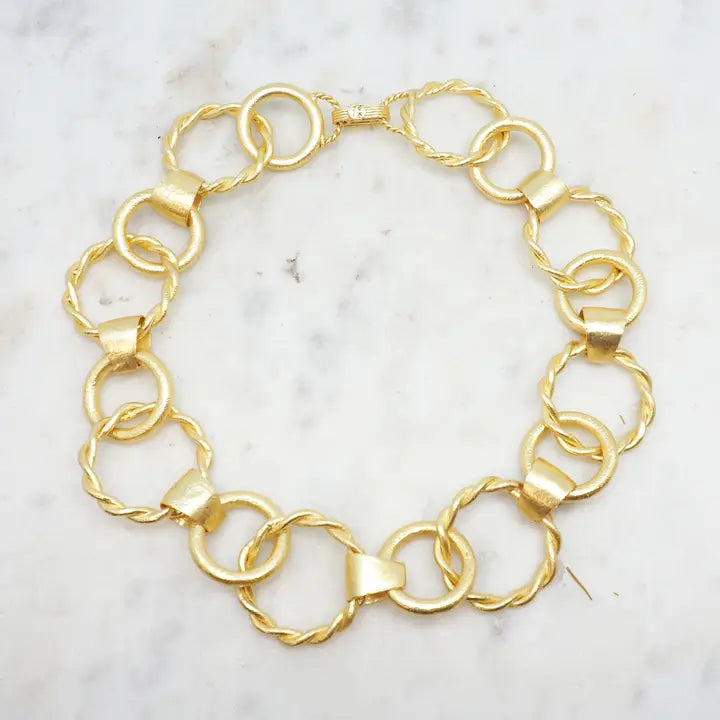 Gold Link Choker Necklace