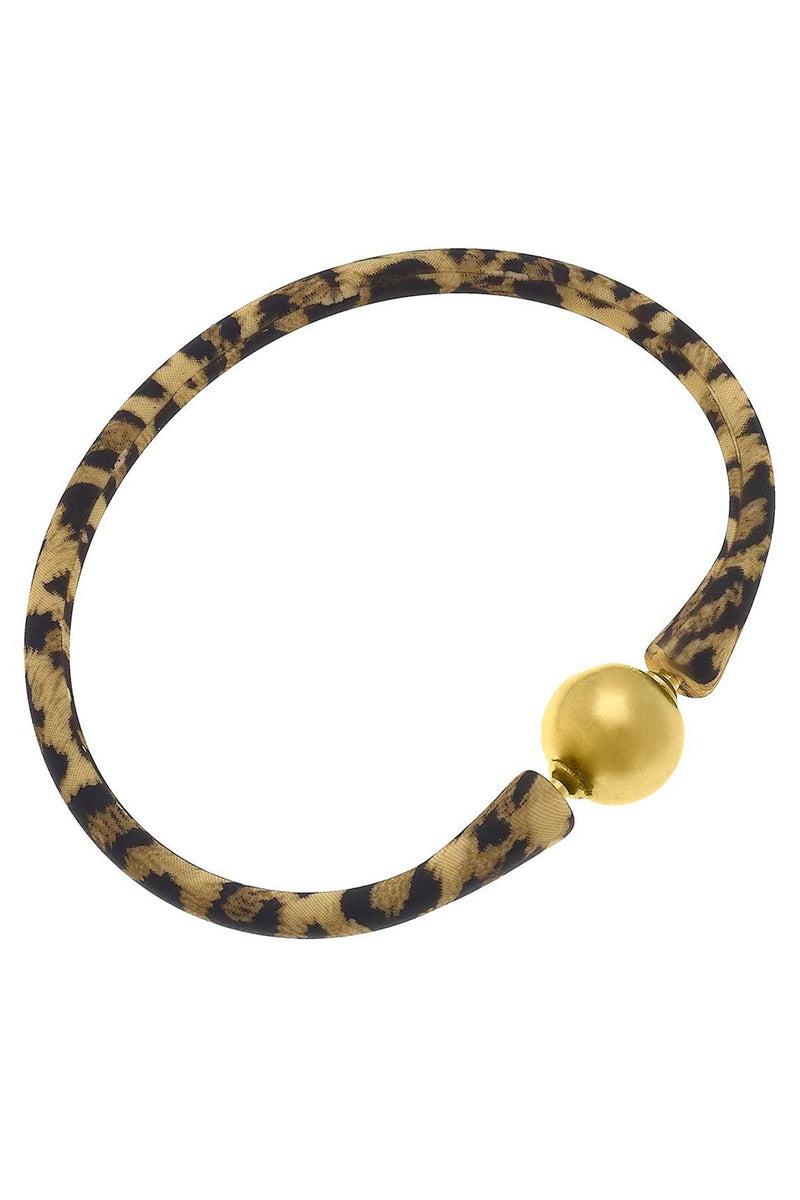 Bali 24K Gold Plated Ball Bead Silicone Bracelet - 4 Colors Leopard