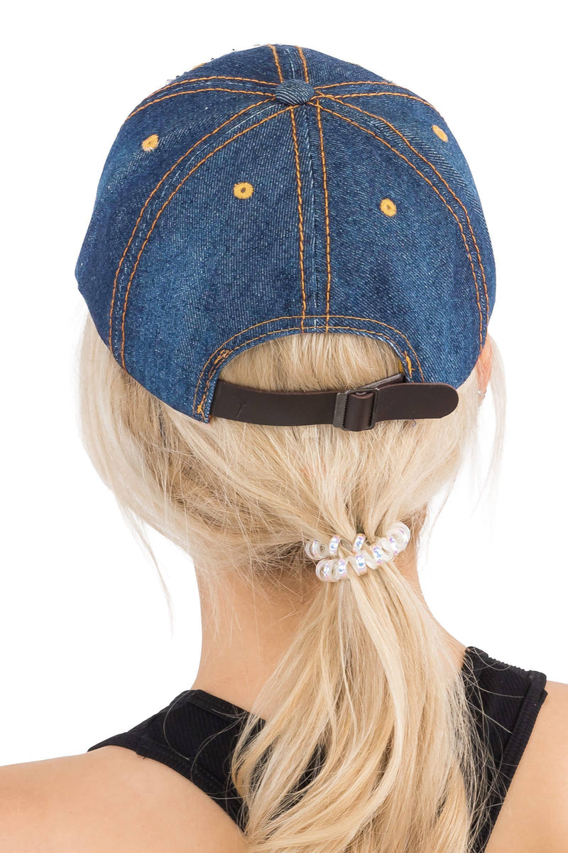 American Flag Denim Baseball Cap - 2 Colors