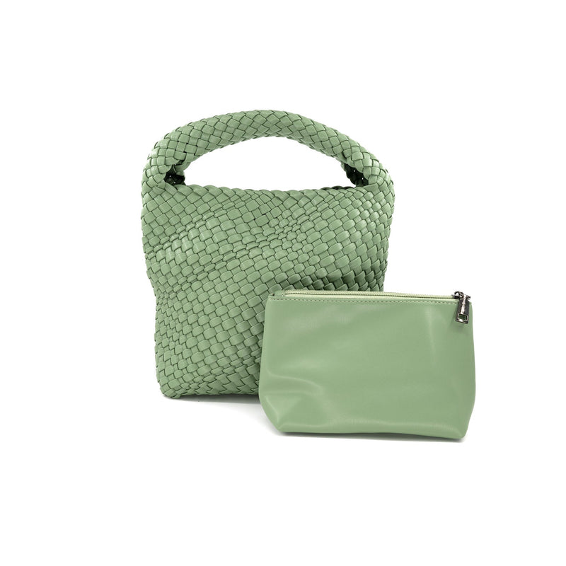 Woven Mini Hobo Bag - 2 Colors One Size Sage