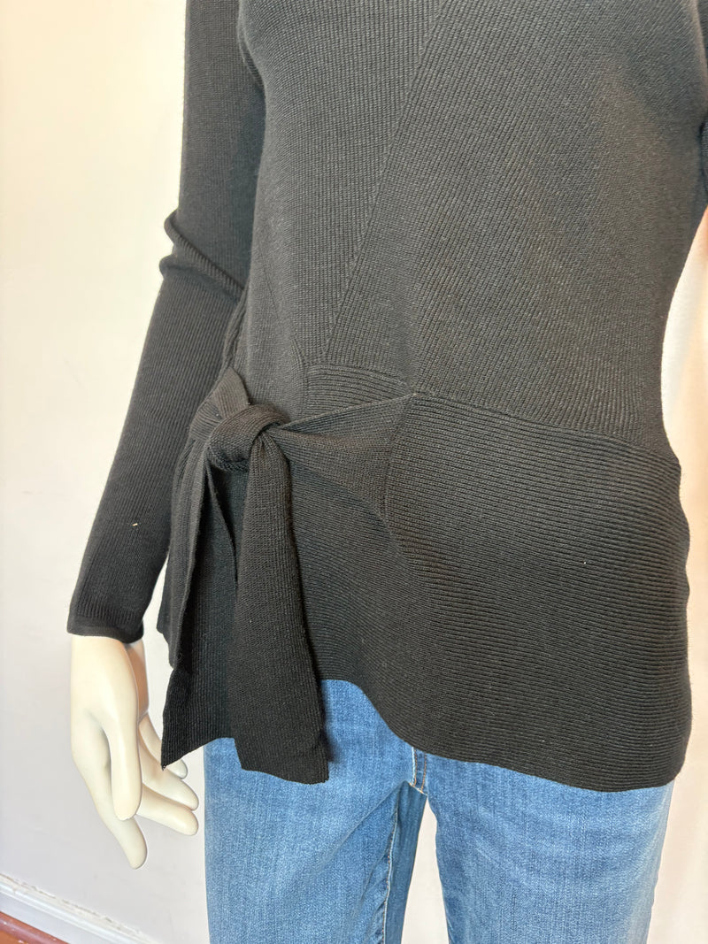 Side Tie Crewneck Sweater