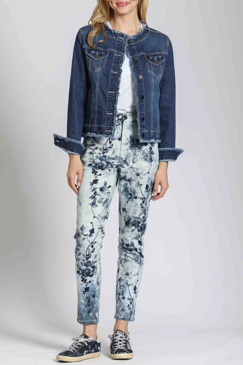 Collarless Jean Jacket
