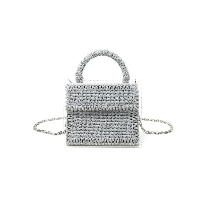 Acrylic Woven Bag - 2 Colors One Size Silver