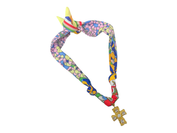 Floral w/ Large Rhinestone Cross
