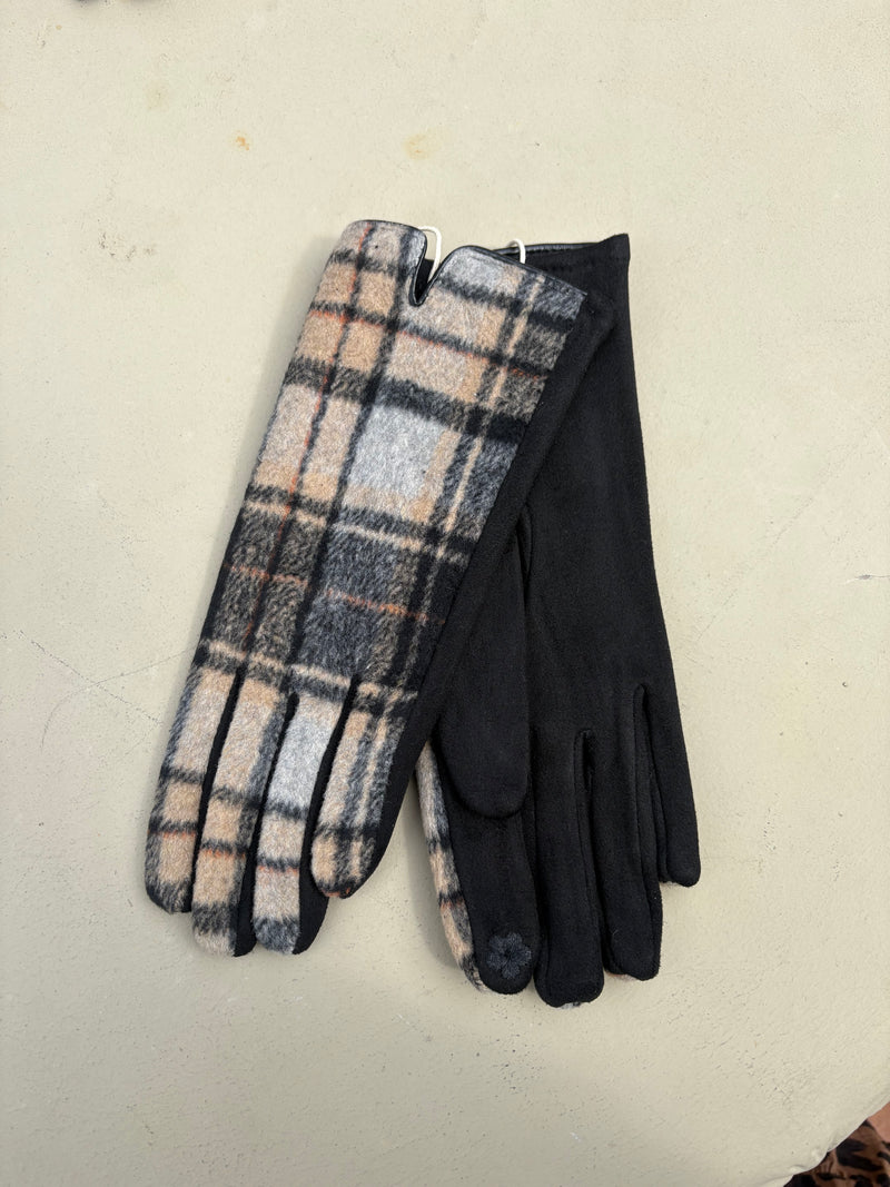 Checks and Suede Glove - 2 Colors