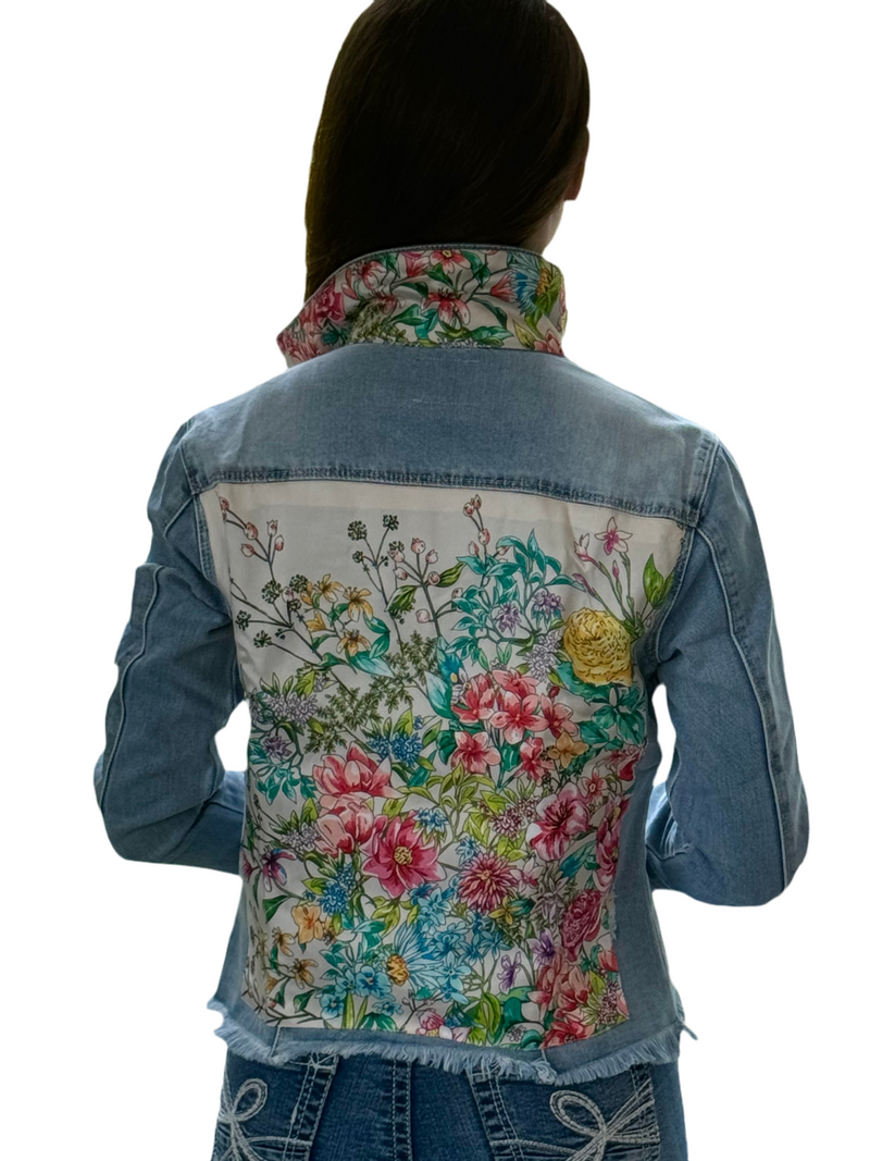 The Light Denim Jacket / Pink Bouquet