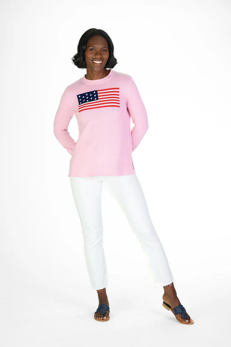 Casual Crew Neck Flag Sweater