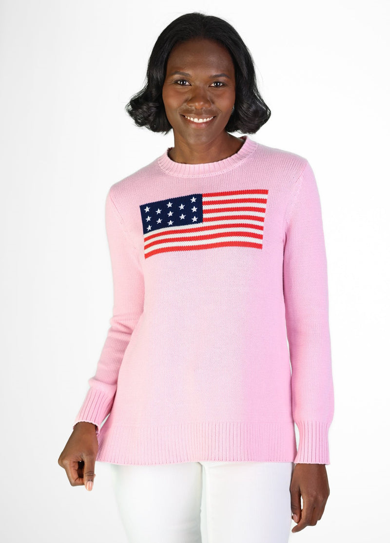 Casual Crew Neck Flag Sweater