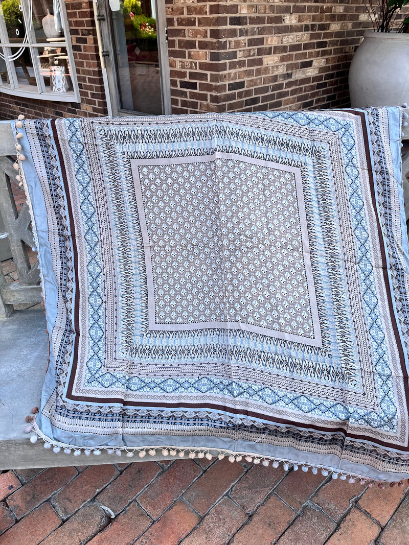 Geometric Pom Pom Scarf