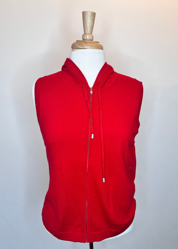 Zip Front Sleeveless Hoodie - 2 Colors