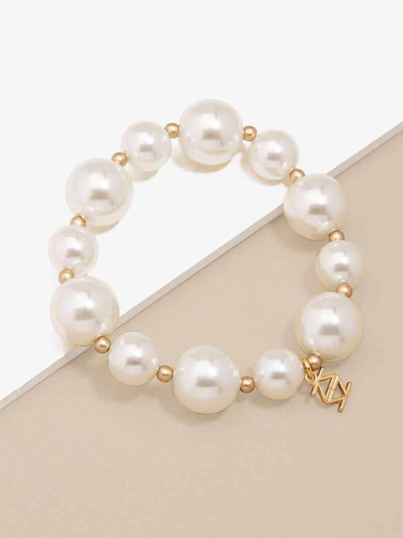Mixed Pearl Stretch Bracelet: Pearl