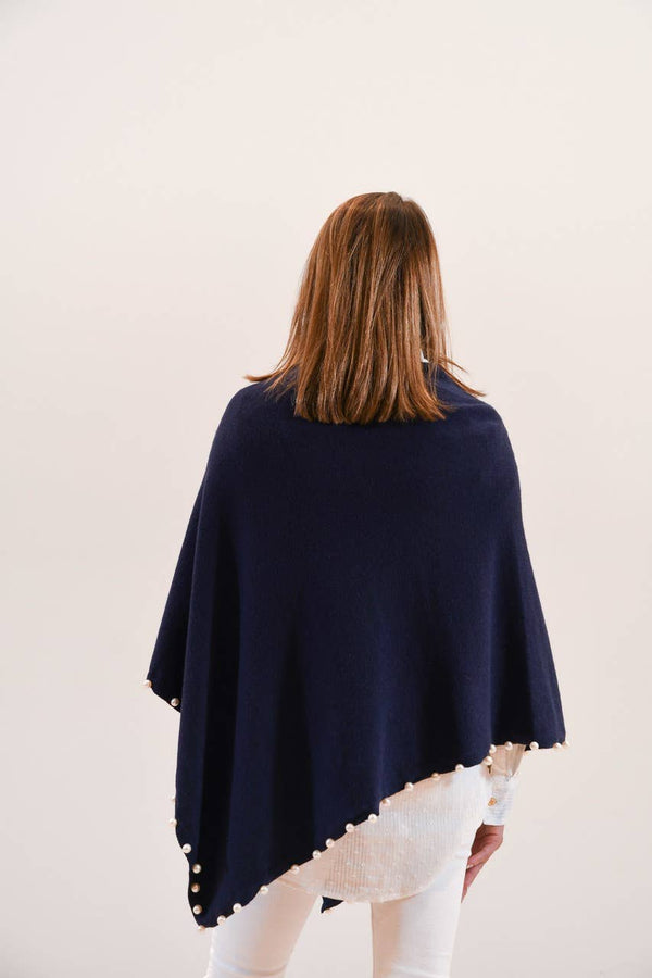 The Peyton Pearl Poncho in Navy