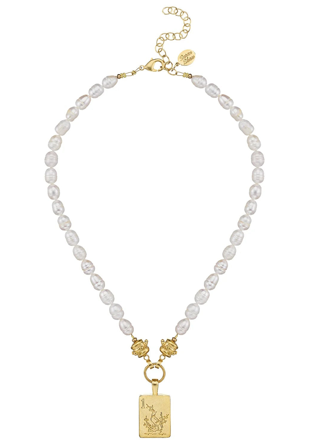 Bird Bam Mahjong Pearl Necklace