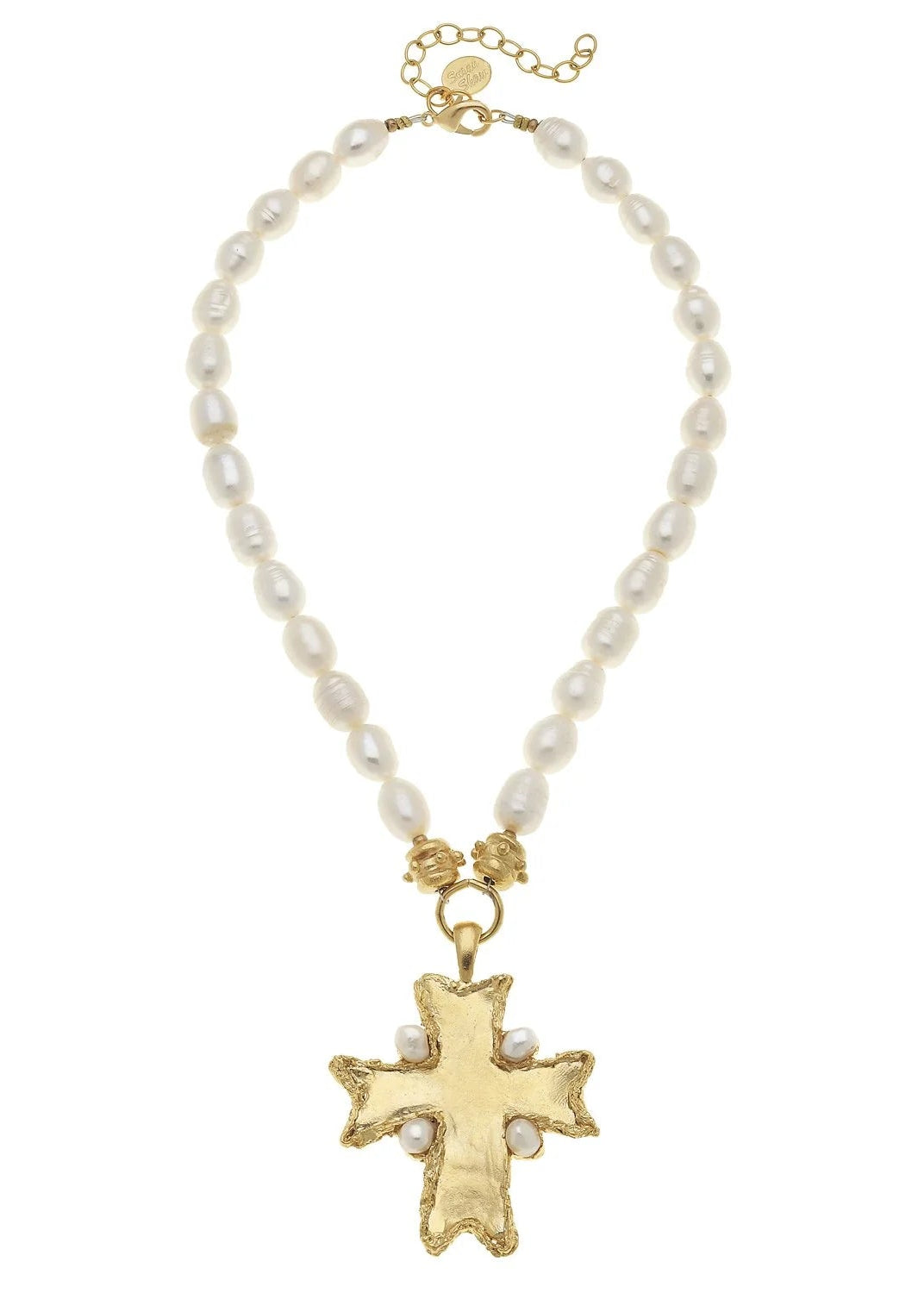 Esther Cross Pearl Necklace