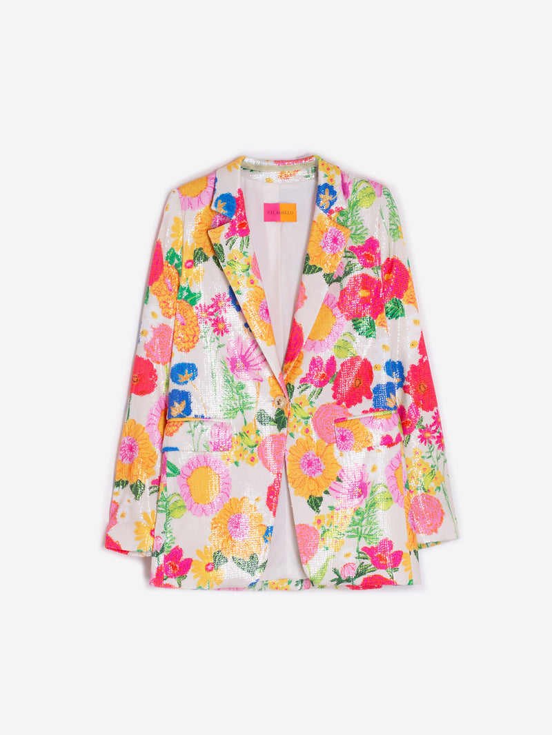 Sequin Floral Blazer