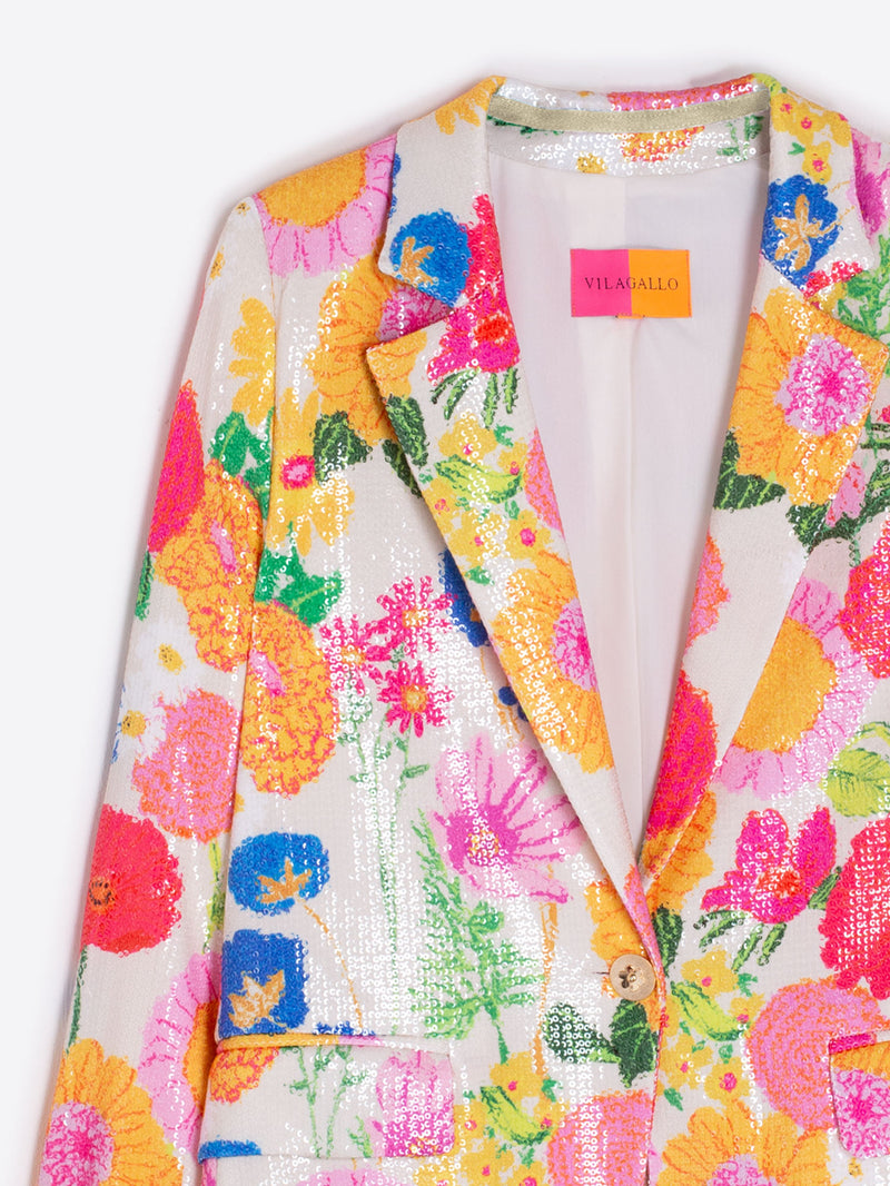 Sequin Floral Blazer