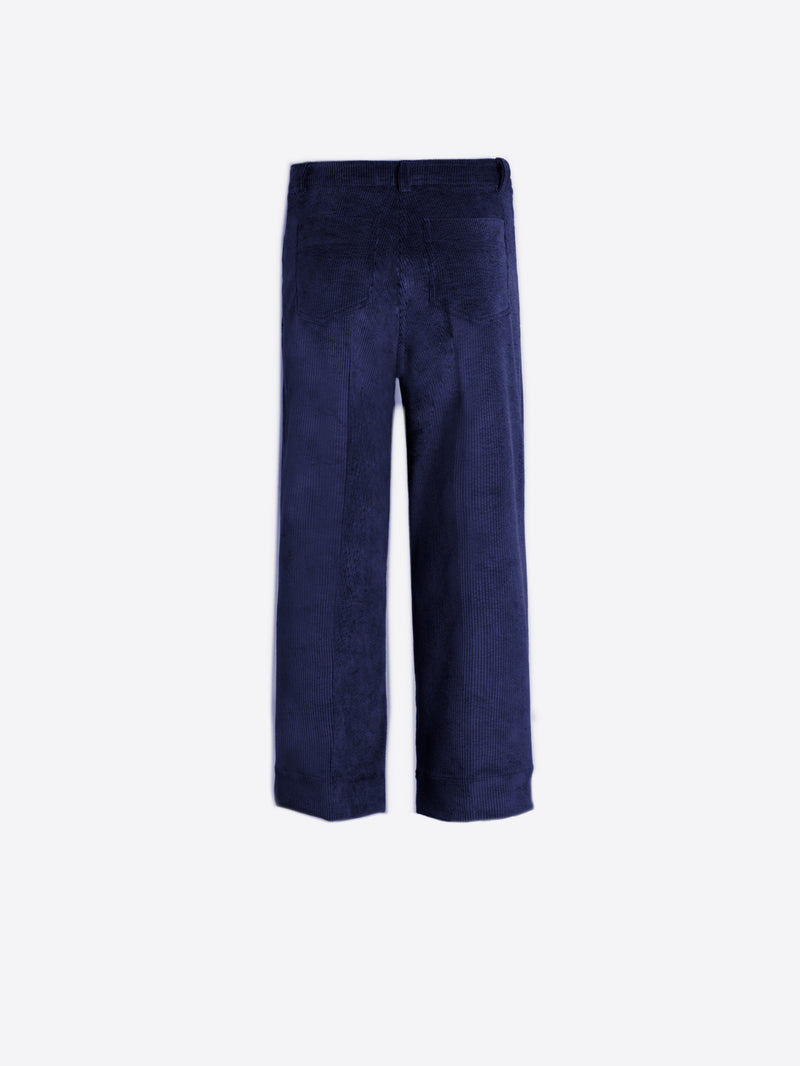 Navy Cord Stretch Trouser