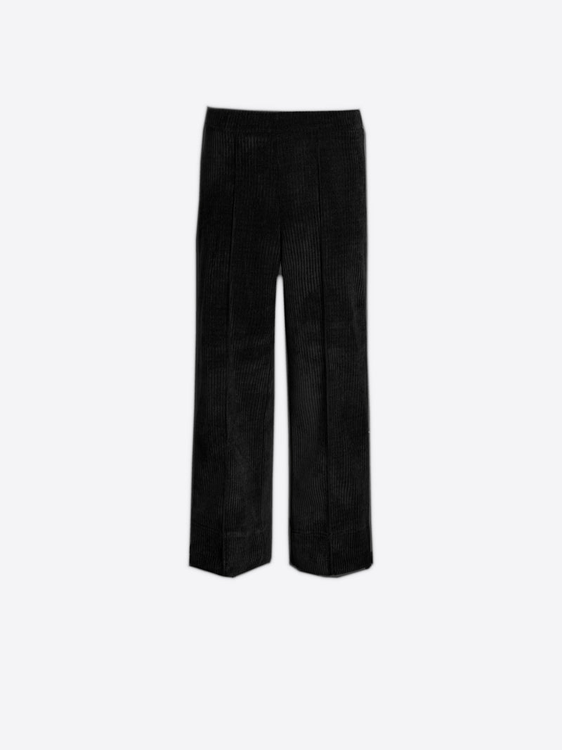 Belted Black Cord Pants