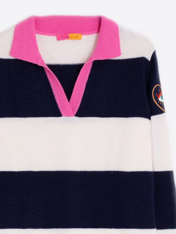 Stripe Polo Sweater