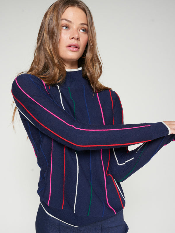 Navy Multi Sweater