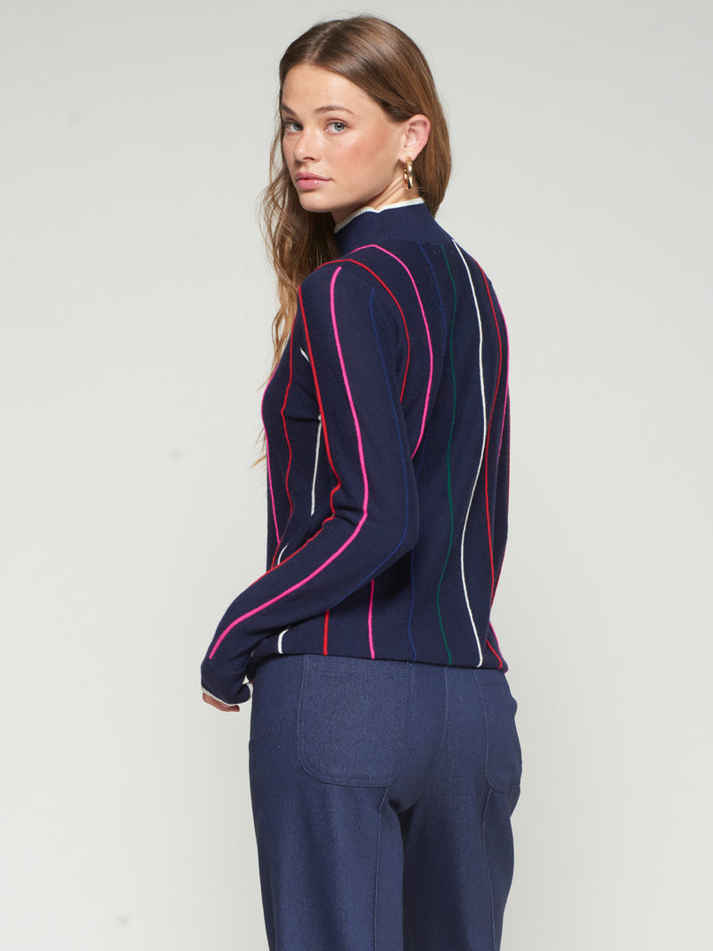 Navy Multi Sweater