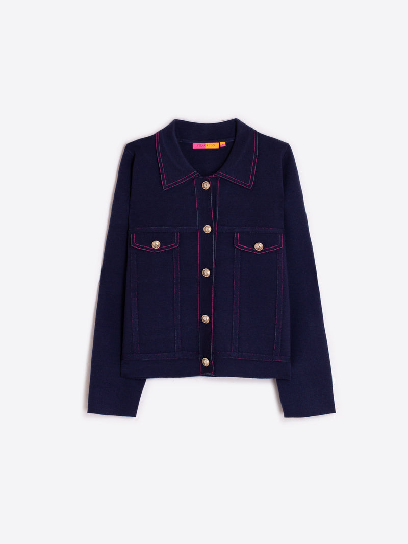 Navy/Pink Cardigan