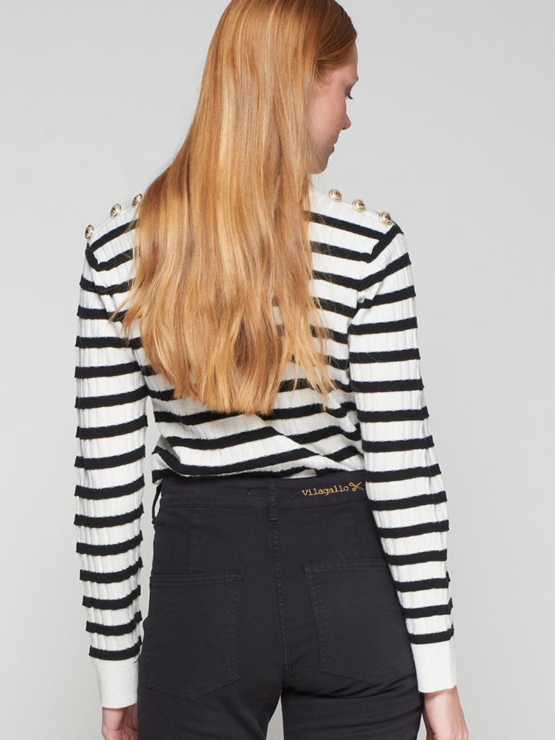 Ecru/Black Sweater