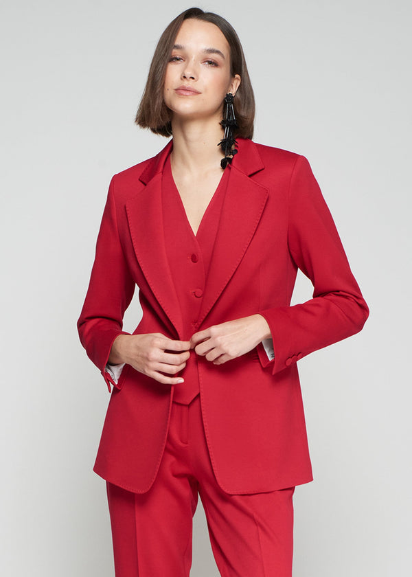 Red Structured Blazer
