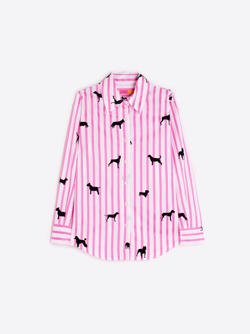 Stripe Blouse w/ Dogs