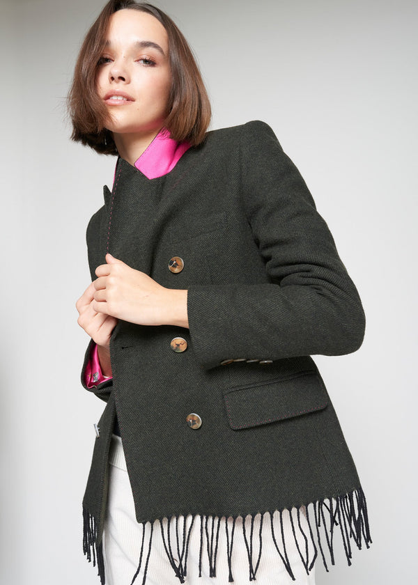 Fringe Olive Coat