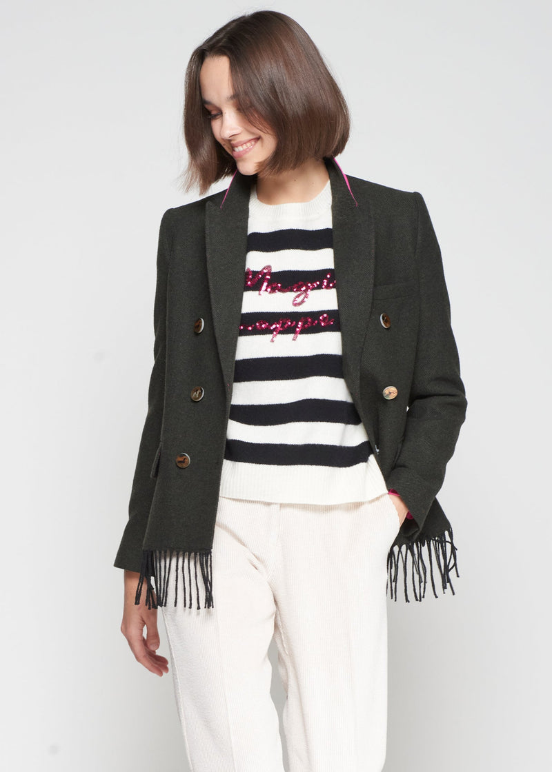 Fringe Olive Coat