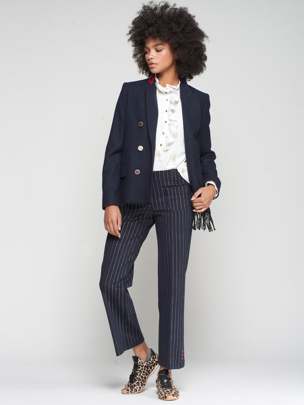 Fringe Navy / Red Coat