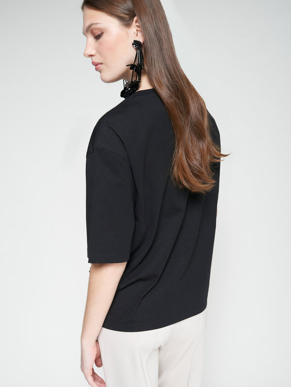 Black Floral Tee