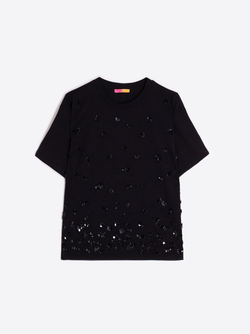 Black Floral Tee