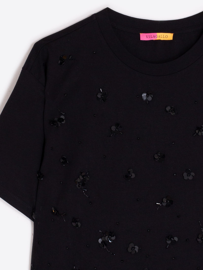 Black Floral Tee